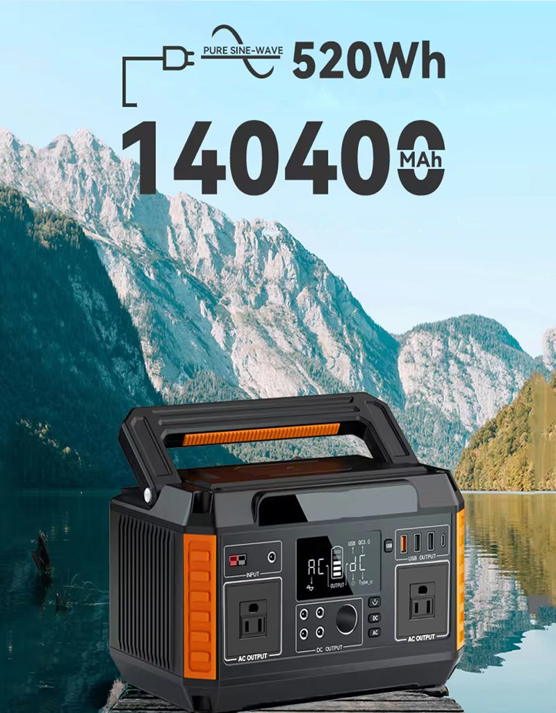 A6 Portable Power Station 600W,520Wh Portable Generator for Home&Camping&Blackout