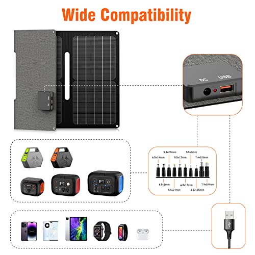 30W Portable Foldable Solar Panel Charger for Outdoor Camping