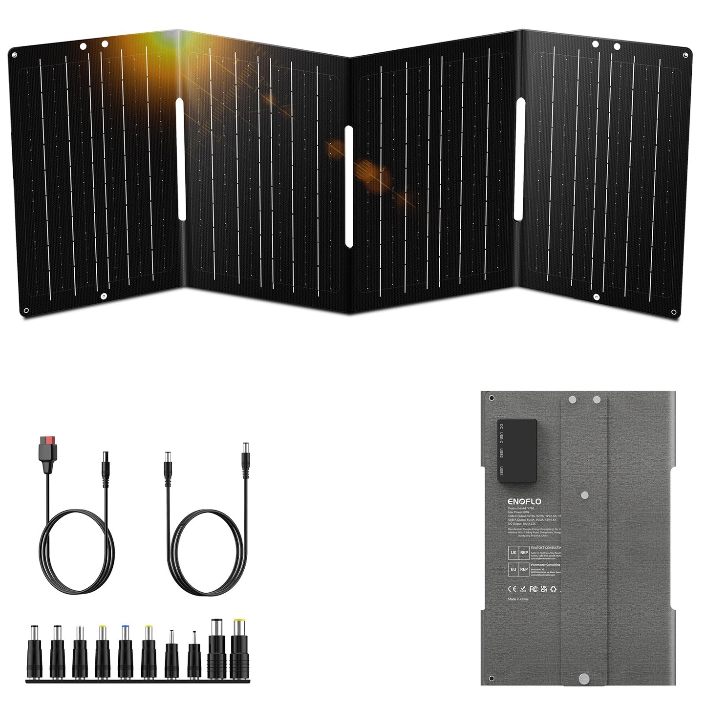 30W Portable Foldable Solar Panel Charger for Outdoor Camping