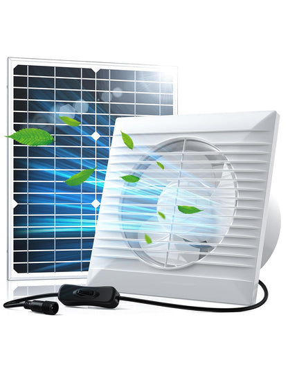 Solar Powered Exhaust Fan Pro, 20 W Solar Panel + 8 Inch High Speed Exhaust Fan