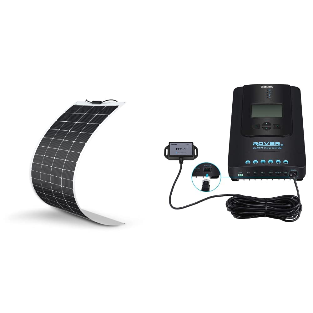 Solar Panel 100W 12V Lightweight Semi Flexible Black Division Monocrystalline Bendable Mono Off-Grid Charger