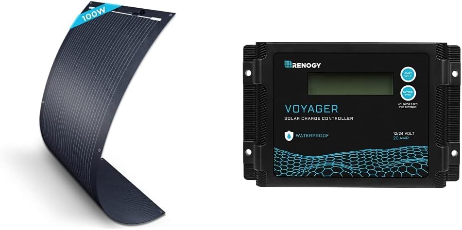 Solar Panel 100W 12V Lightweight Semi Flexible Black Division Monocrystalline Bendable Mono Off-Grid Charger