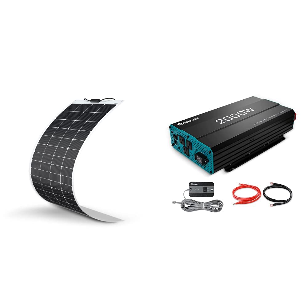 Solar Panel 100W 12V Lightweight Semi Flexible Black Division Monocrystalline Bendable Mono Off-Grid Charger