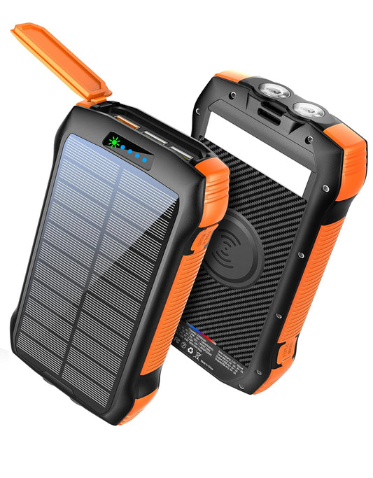 P101-Portable Charger, Solar Power Bank 33500mAh QC3.0 18W PD 20W Fast Charging